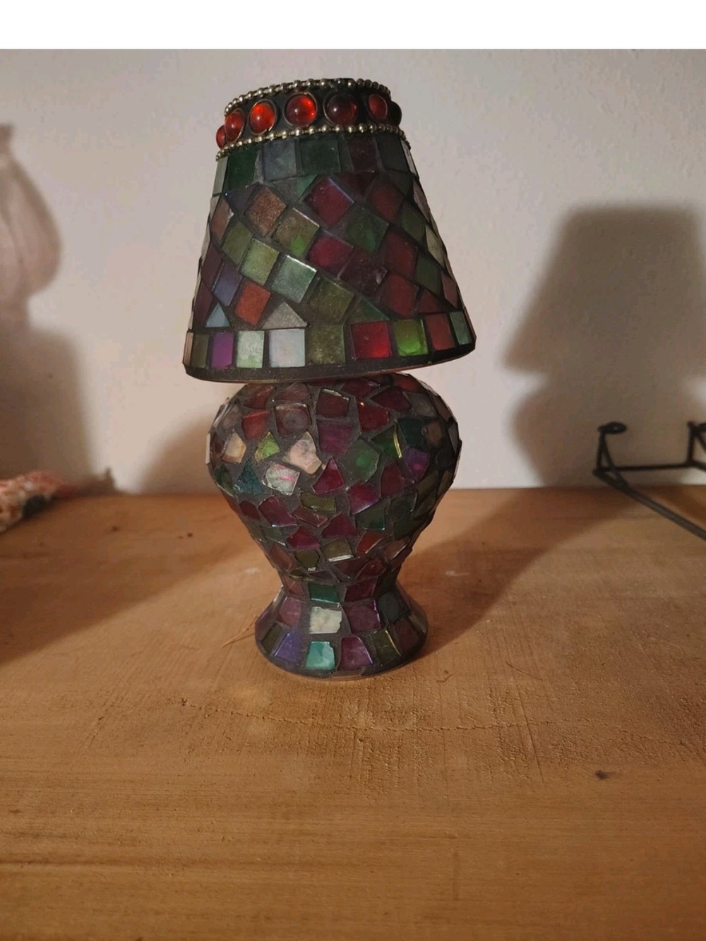 Stained Glass Mosaic Mini Table Lamp - Multicolor